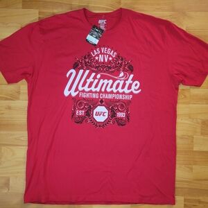 NWT UFC Las Vegas NV Men's 2XL Red Tee